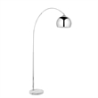 Posh Living Lillia Floor Lamp 6ft Power Cord Marble Stone Base Chrome