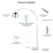 Posh Living Lillia Floor Lamp 6ft Power Cord Marble Stone Base Chrome