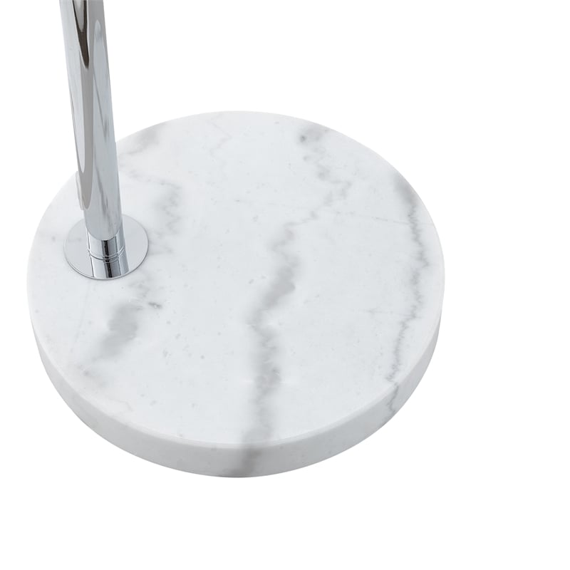 Posh Living Lillia Floor Lamp 6ft Power Cord Marble Stone Base Chrome