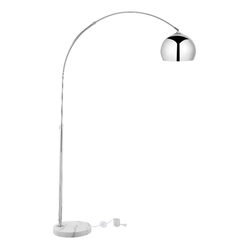 Posh Living Lillia Floor Lamp 6ft Power Cord Marble Stone Base Chrome