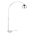 Posh Living Lillia Floor Lamp 6ft Power Cord Marble Stone Base Chrome