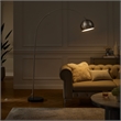 Posh Living Lillia Floor Lamp 6ft Power Cord Marble Stone Base Stainless Steel