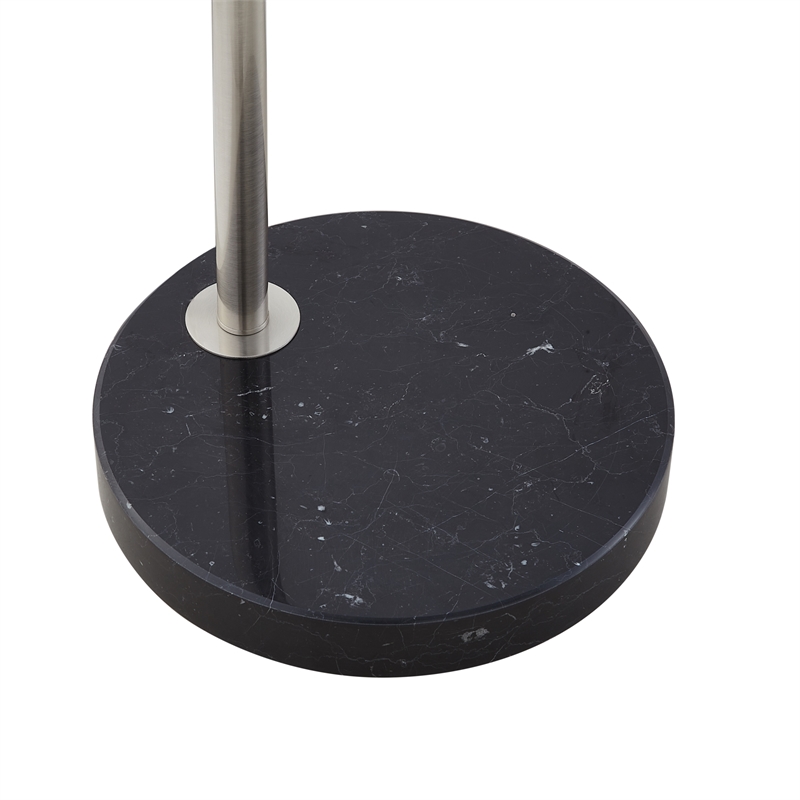 Posh Living Lillia Floor Lamp 6ft Power Cord Marble Stone Base Stainless Steel