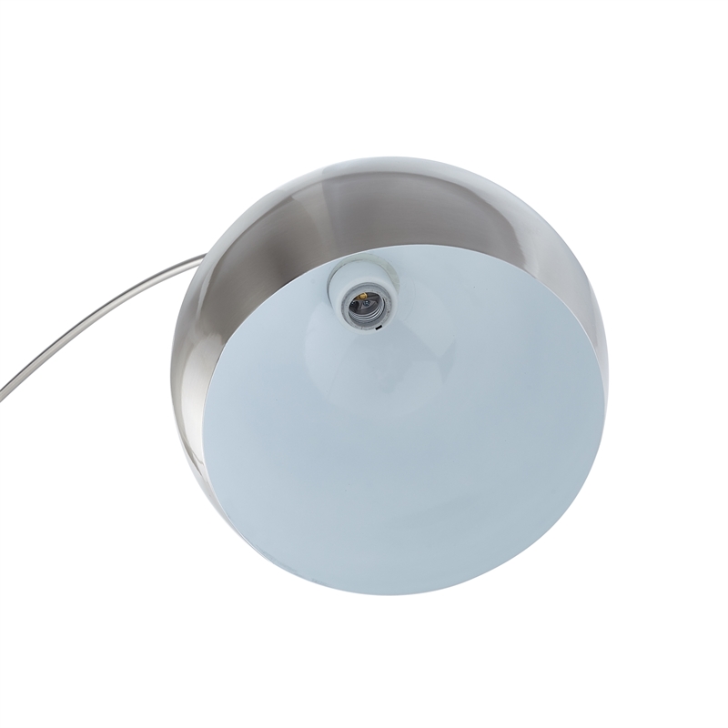 Posh Living Lillia Floor Lamp 6ft Power Cord Marble Stone Base Stainless Steel