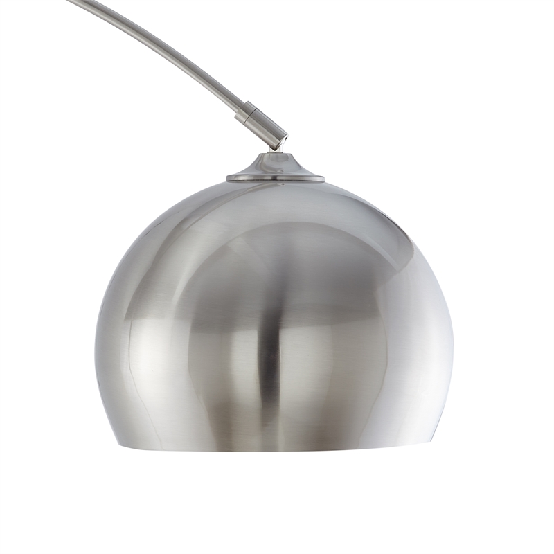 Posh Living Lillia Floor Lamp 6ft Power Cord Marble Stone Base Stainless Steel