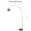 Posh Living Lillia Floor Lamp 6ft Power Cord Marble Stone Base Stainless Steel