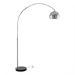 Posh Living Lillia Floor Lamp 6ft Power Cord Marble Stone Base Stainless Steel