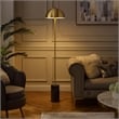 Posh Living Malaika Floor Lamp 6ft Power Cord Marble Stone Base Brass/Black