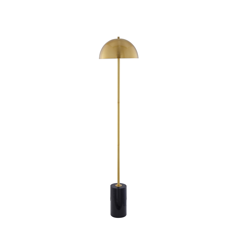 Posh Living Malaika Floor Lamp 6ft Power Cord Marble Stone Base Brass/Black