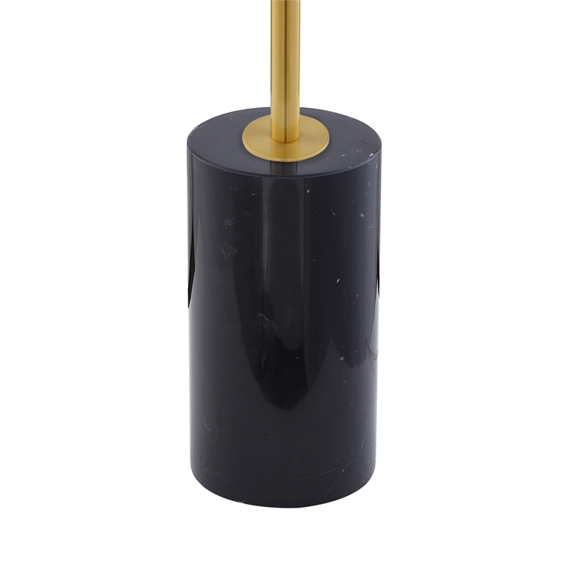 Posh Living Malaika Floor Lamp 6ft Power Cord Marble Stone Base Brass/Black