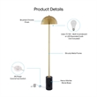 Posh Living Malaika Floor Lamp 6ft Power Cord Marble Stone Base Brass/Black