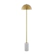 Posh Living Malaika Floor Lamp 6ft Power Cord Marble Stone Base Brass/White