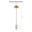 Posh Living Malaika Floor Lamp 6ft Power Cord Marble Stone Base Brass/White