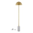 Posh Living Malaika Floor Lamp 6ft Power Cord Marble Stone Base Brass/White