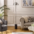 Posh Living Malaika Floor Lamp 6ft Power Cord Marble Stone Base Chrome