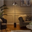 Posh Living Malaika Floor Lamp 6ft Power Cord Marble Stone Base Chrome