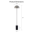 Posh Living Malaika Floor Lamp 6ft Power Cord Marble Stone Base Chrome
