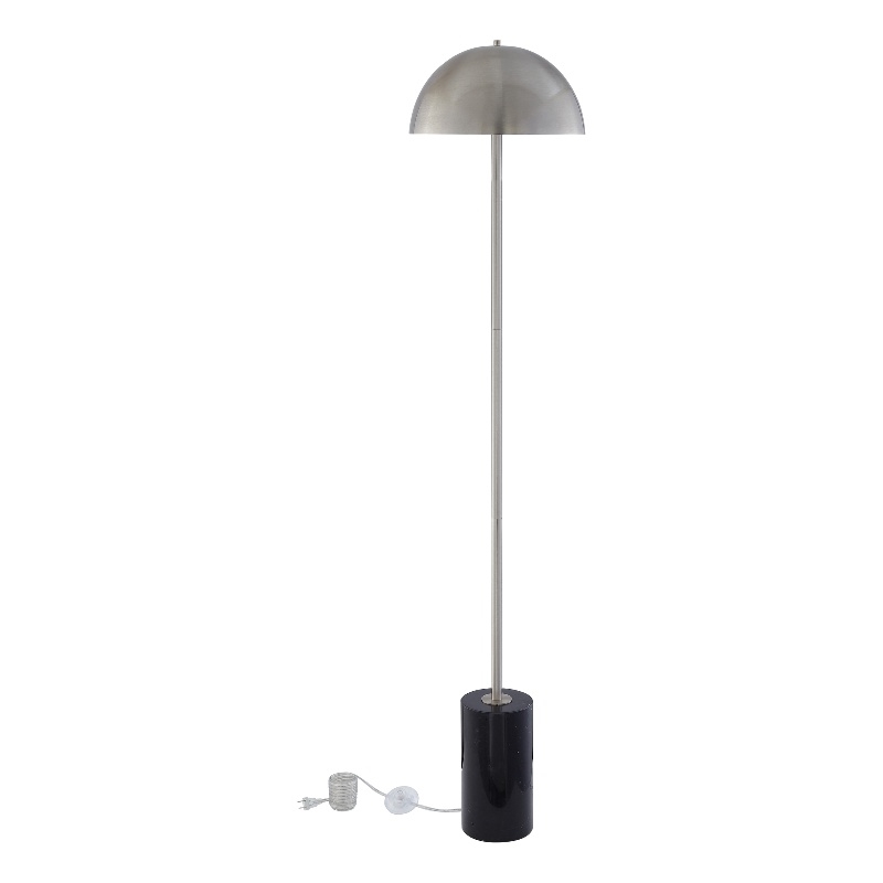 Posh Living Malaika Floor Lamp 6ft Power Cord Marble Stone Base Chrome