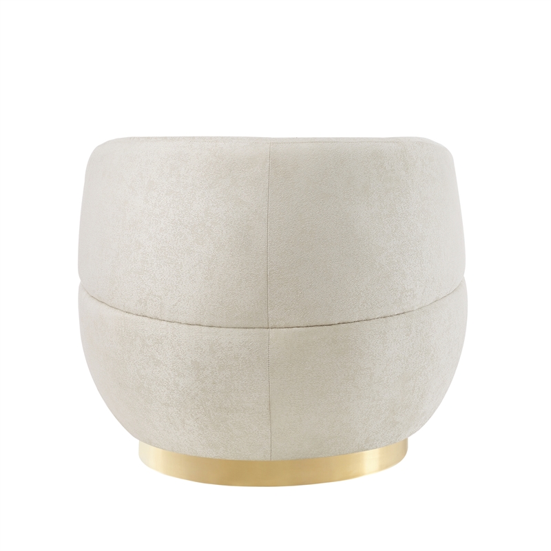 Posh Living Kenzleigh Linen Accent Chair Cream White/Gold