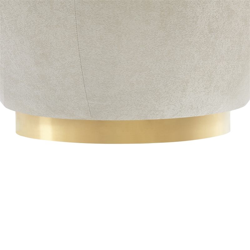 Posh Living Kenzleigh Linen Accent Chair Cream White/Gold