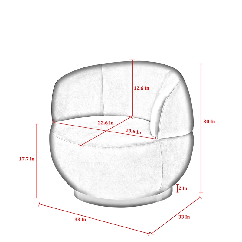 Posh Living Kenzleigh Linen Accent Chair Cream White/Gold