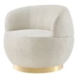 Posh Living Kenzleigh Linen Accent Chair Cream White/Gold