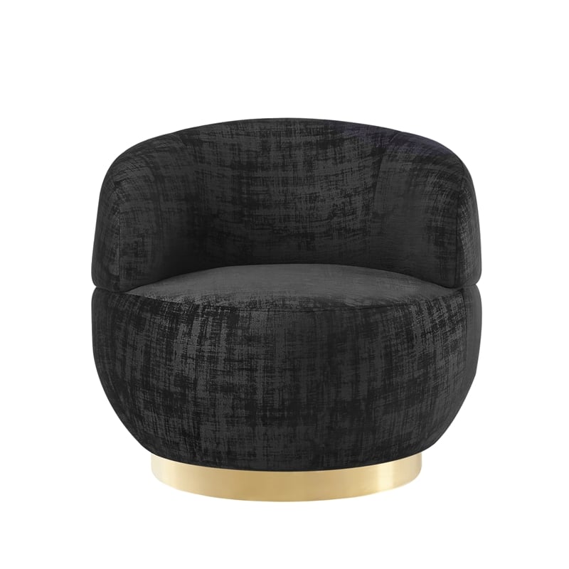 Posh Living Kenzleigh Velvet Accent Chair Black/Gold