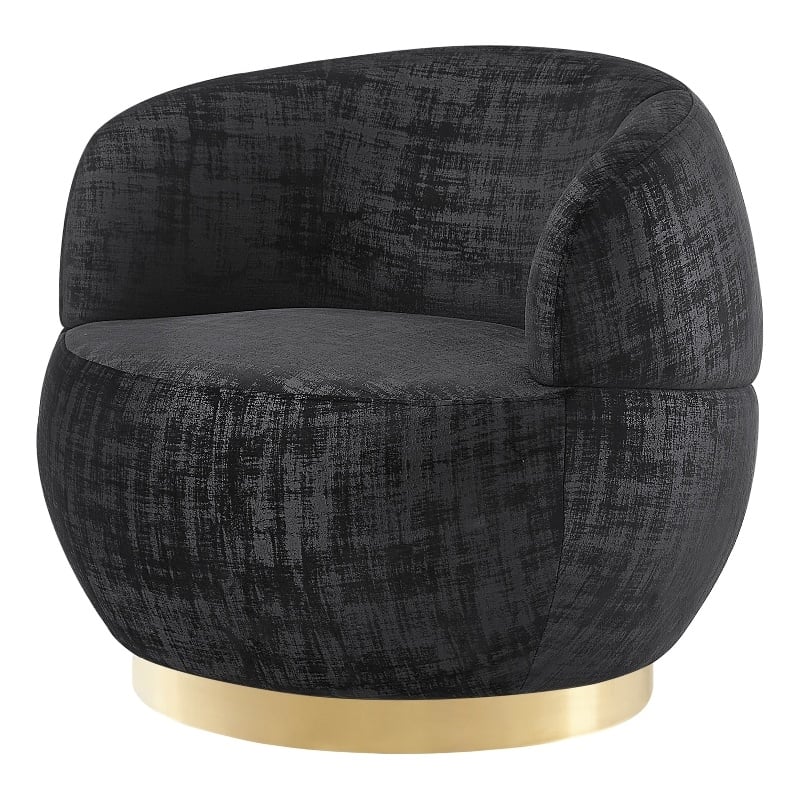 Posh Living Kenzleigh Velvet Accent Chair Black/Gold