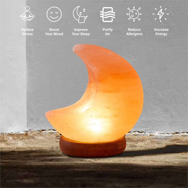 Posh Living Adria Moon Salt Lamp 8 Color Modes