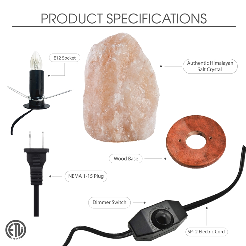 Posh Living Tre Salt Lamp Dimmable Light