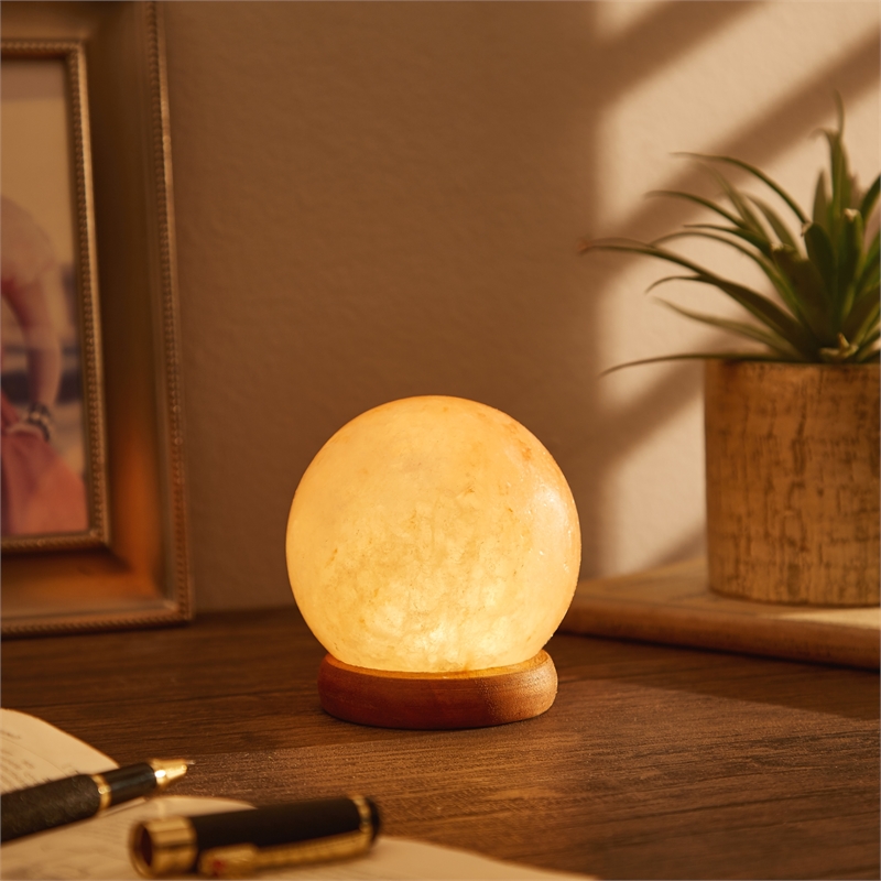 Posh Living Adlee Round Salt Lamp 8 Color Modes