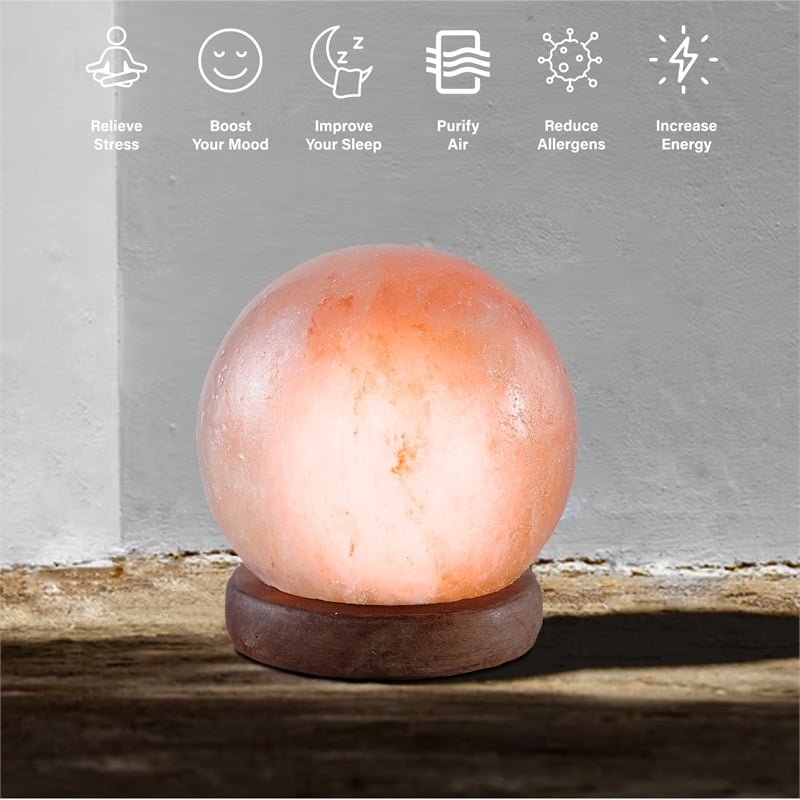 Posh Living Adlee Round Salt Lamp 8 Color Modes