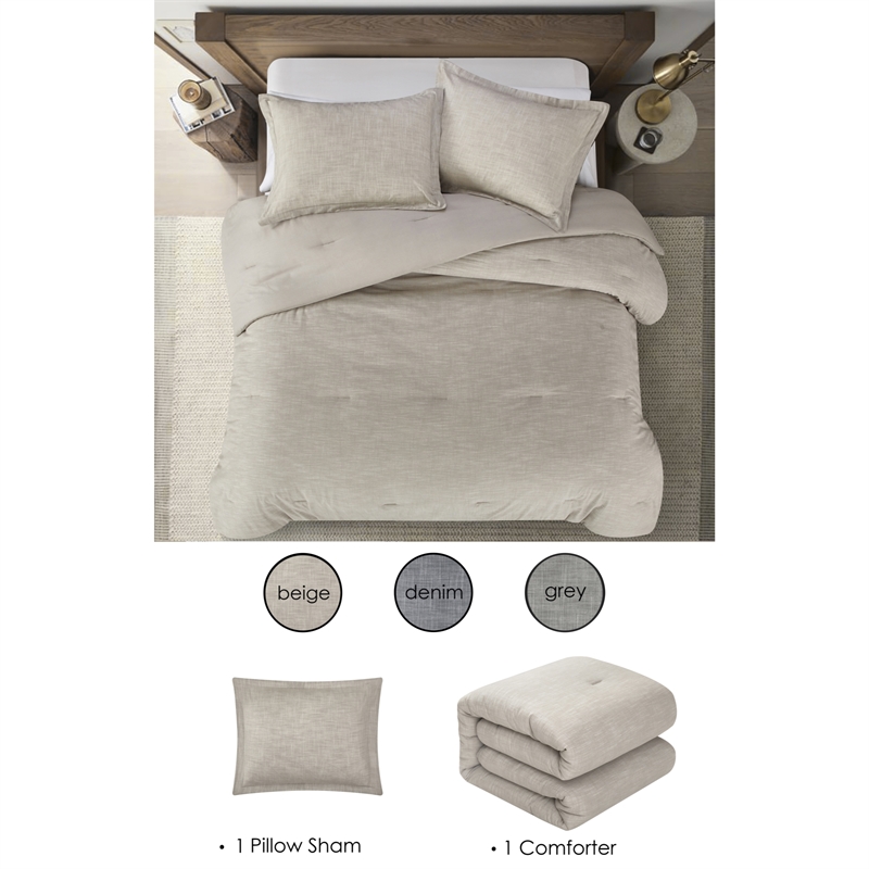 Posh Living Jeter 2pc Twin/Twin XL Comforter Set Beige