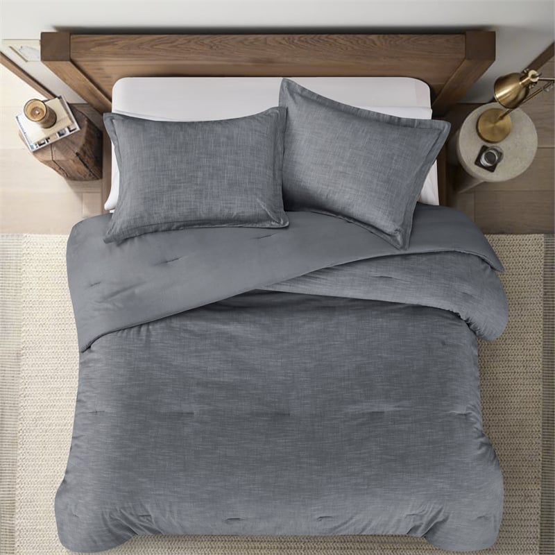 Posh Living Jeter 3pc King/California King Comforter Set Denim