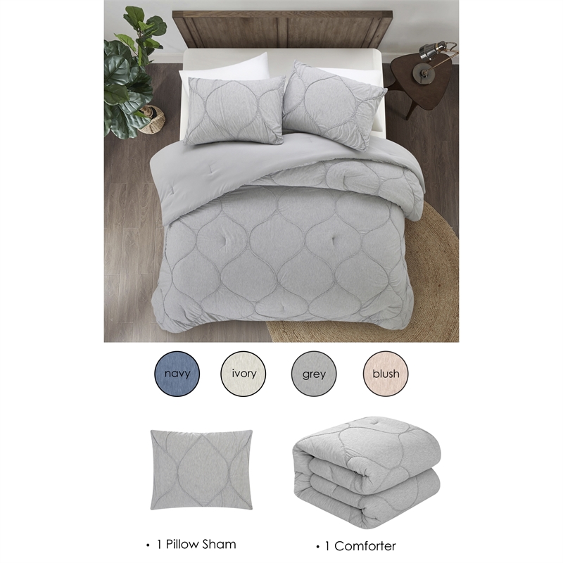 Posh Living Ginger 2pc Twin/Twin XL Comforter Set Grey