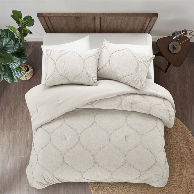 Posh Living Ginger 3pc King/California King Comforter Set White
