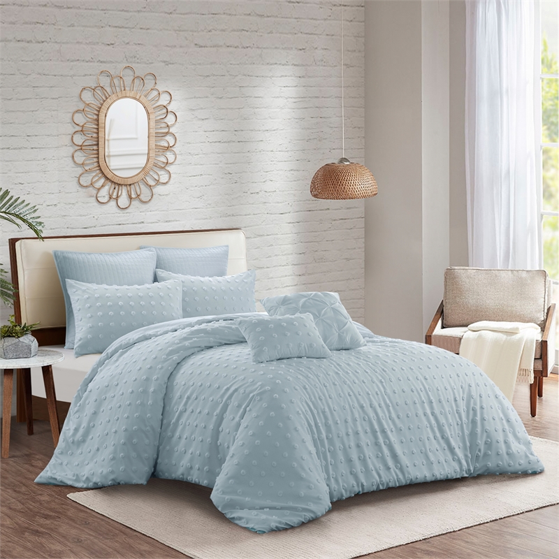 Posh Living Maira 7pc King/California King Duvet Set Blue