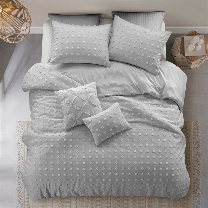 Posh Living Maira 7pc King/California King Duvet Set Grey