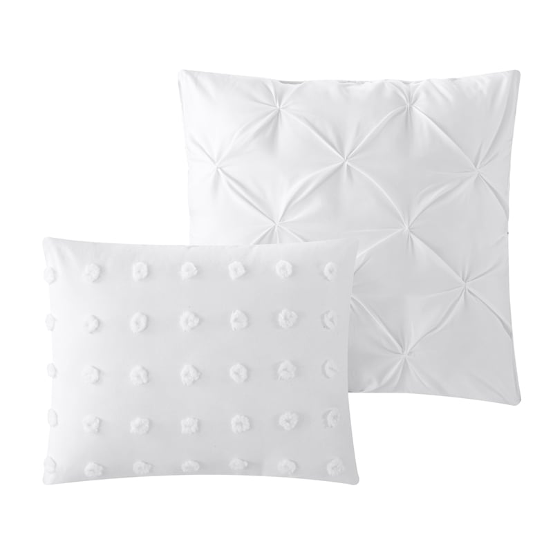 Posh Living Maira 7pc Full/Queen Duvet Set White