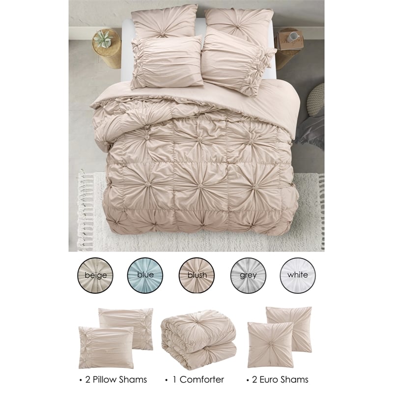 Posh Living Arissa 5pc King/California King Comforter Set Blush