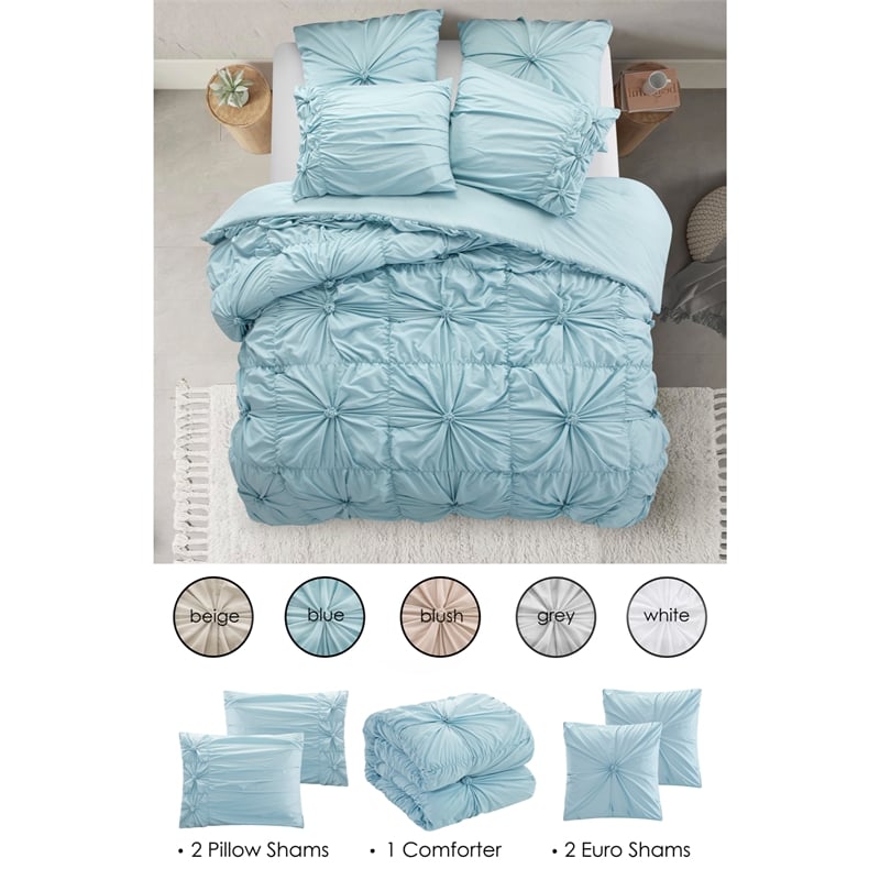 Posh Living Arissa 5pc Full/Queen Comforter Set Blue