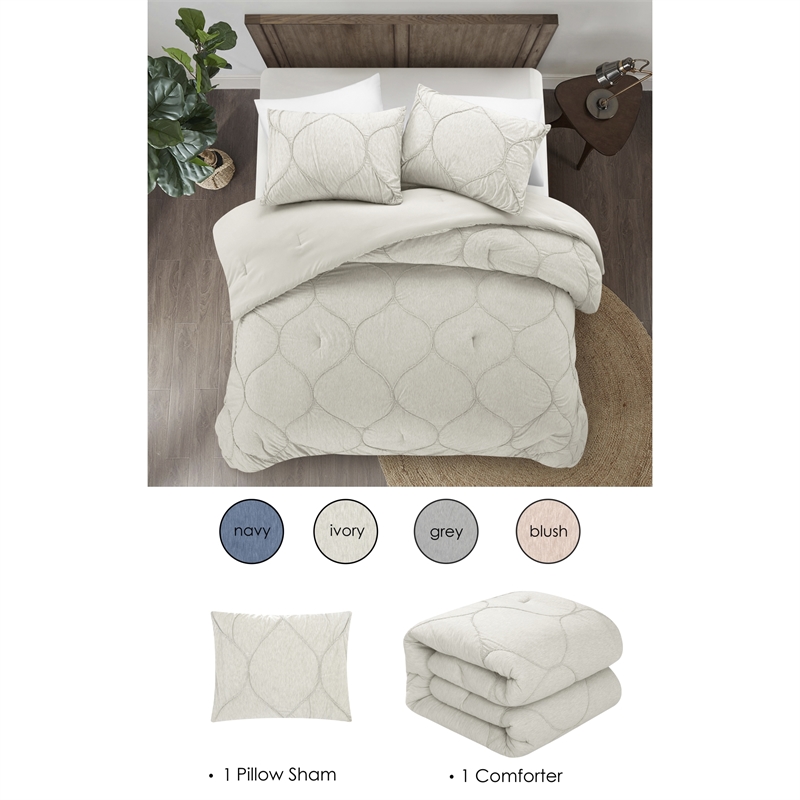 Posh Living Ginger 2pc Twin/Twin XL Comforter Set White