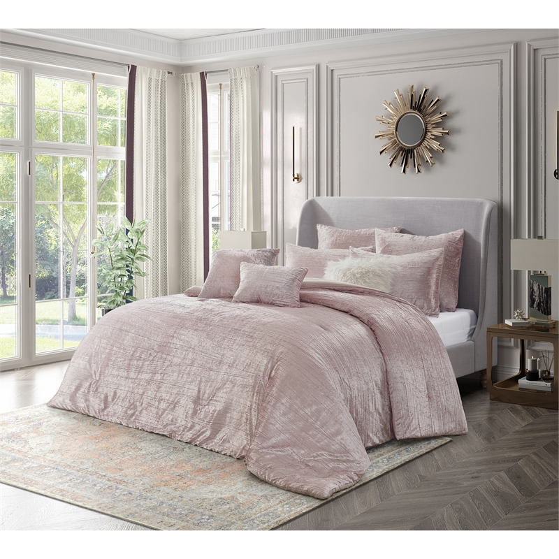 Posh Living Fahad 8pc Full/Queen Comforter Set Blush