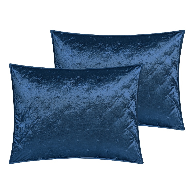Posh Living Safiya Velvet 3pc Full/Queen Comforter Set Navy