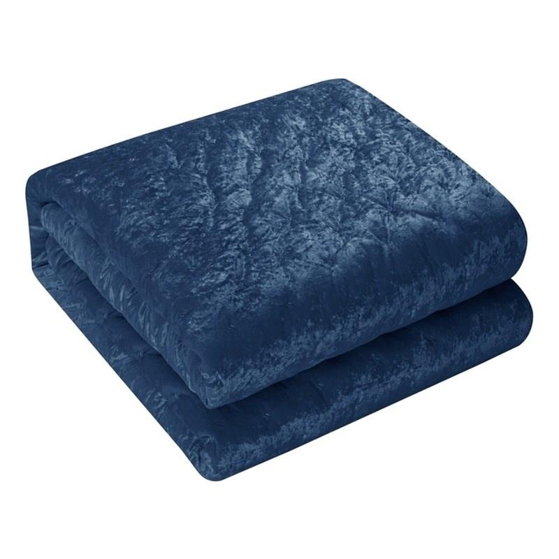 Posh Living Safiya Velvet 2pc Twin/Twin XL Comforter Set Navy