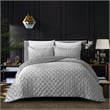 Posh Living Safiya Velvet 3pc King/California King Comforter Set Silver