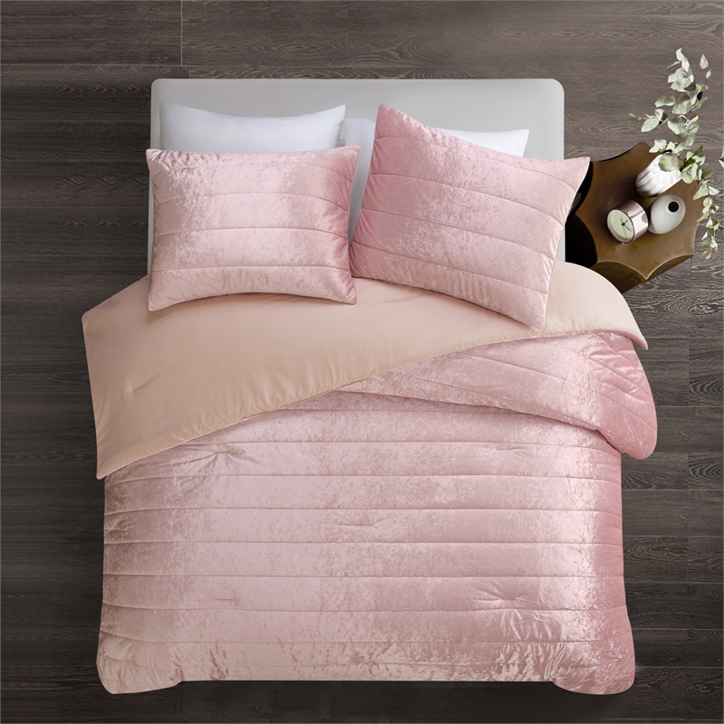 Posh Living Yehudis 3pc Full/Queen Comforter Set Blush