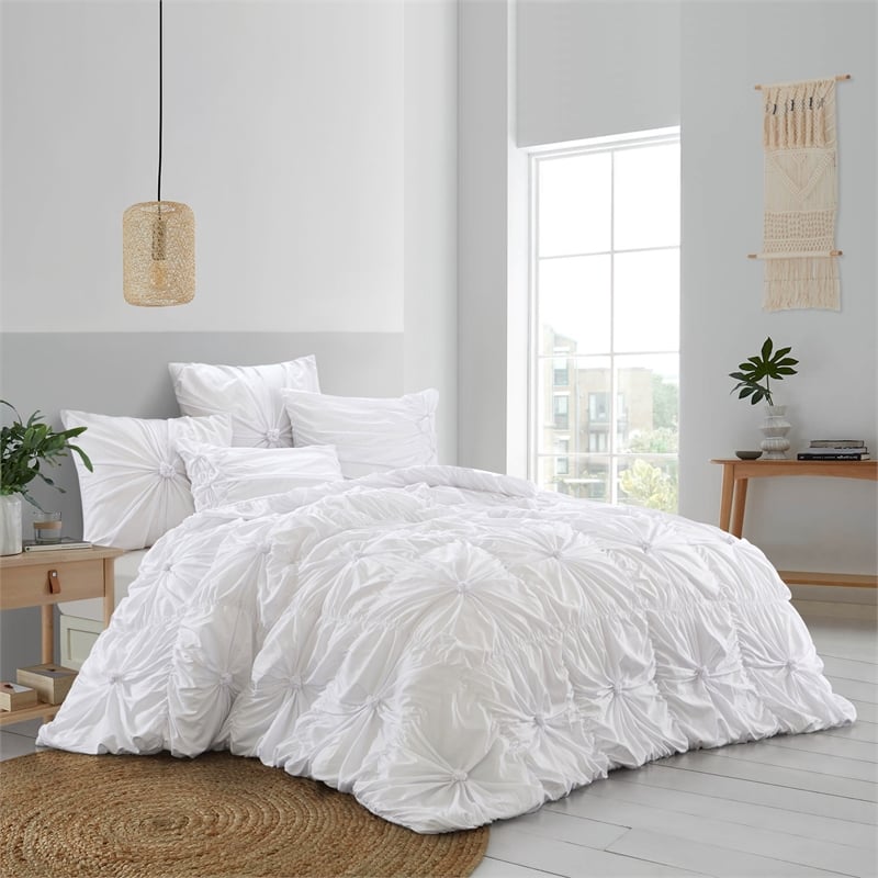Posh Living Arissa 5pc Full/Queen Comforter Set White