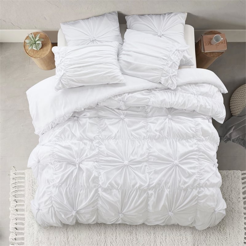 Posh Living Arissa 5pc Full/Queen Comforter Set White