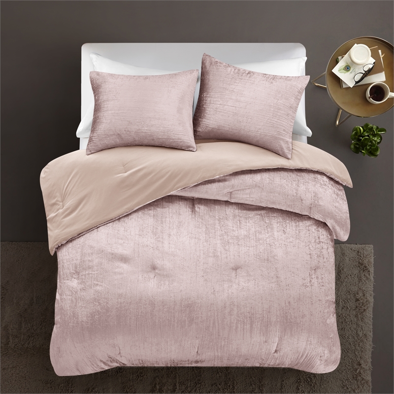 Posh Living Deklin 3pc Full/Queen Comforter Set Blush